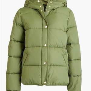 J. Crew Factory Olive Green Puffer Jacket